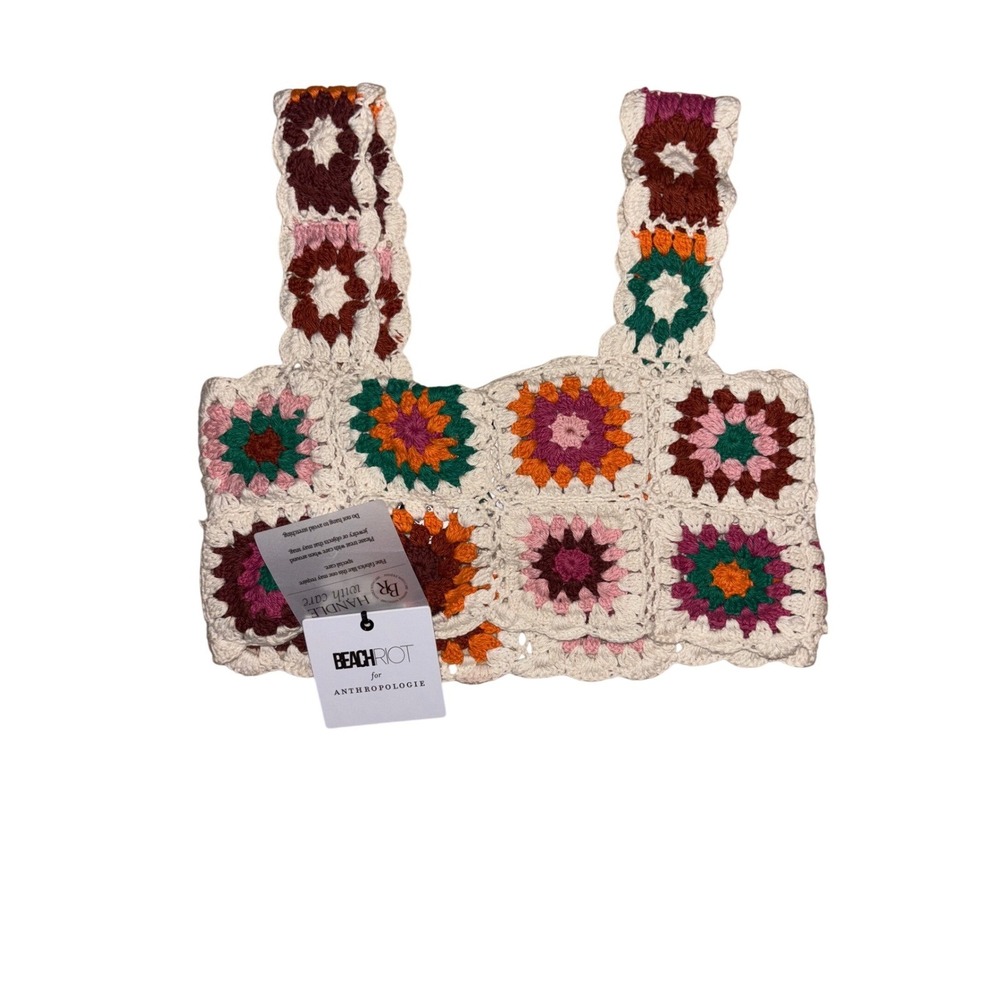Beach Riot Anthropologie Crochet Crop Top Multicolor - Women's festival